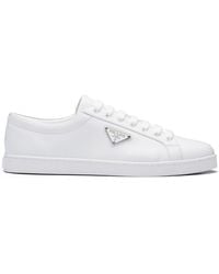 Prada - White Leather Sneakers - Lyst