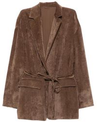 Brunello Cucinelli - Velvet Belted Jacket - Lyst