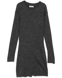 Jil Sander - Long-Sleeve Crew-Neck Double Layer Mini Dress - Lyst
