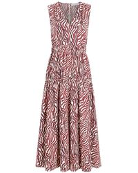 Proenza Schouler - Zebra-Print Smocked Midi Dress - Lyst