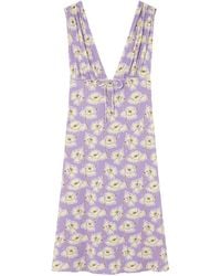 Versace - Vestido Poppies Midi Con Cuello En V - Lyst