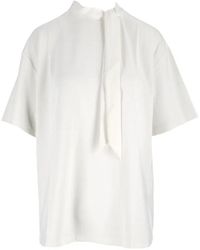 ELEH - Pussy-Bow Short-Sleeve T-Shirt - Lyst