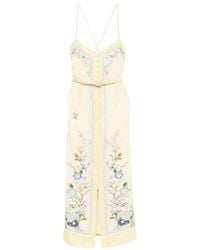 Self-Portrait - Floral-Print Midi Dress - Lyst