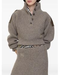 Burberry - Pullover Mit Kurzer Knopfleiste - Lyst