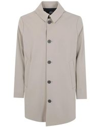 Rrd - Surflex Winter Soft Touch Thermo Logo-Patch Button-Up Coat - Lyst