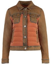 Moorer - Veste En Jean Petunia À Empiècements Matelassés - Lyst
