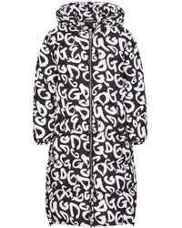 Dolce & Gabbana - Logo-print Hooded Zip-up Coat - Lyst