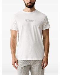 Trussardi - Logo-Print Cotton T-Shirt - Lyst