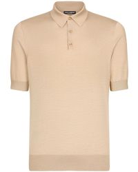 Dolce & Gabbana - Short-Sleeve Silk Polo Shirt - Lyst