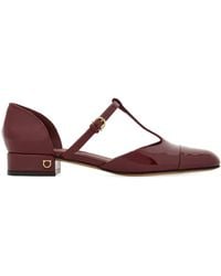 Ferragamo - Zapatos de tacón tipo bailarina con tira en T - Lyst