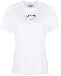 Ganni - Organic Cotton Logo T-Shirt - Lyst
