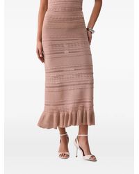 Liu Jo - Openwork Knit Midi Skirt - Lyst
