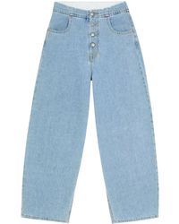 MM6 by Maison Margiela - Mid-Rise Cropped Jeans - Lyst