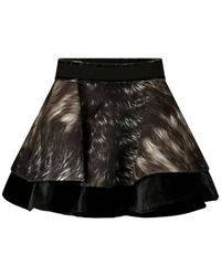 Roberto Cavalli - Gelaagde Mini-Rok Met Bont-Print - Lyst
