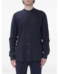 Brooksfield - Mandarin-Collar Linen Shirt - Lyst
