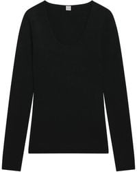 TOTEME - Fine-Knit Scoop-Neck Top - Lyst
