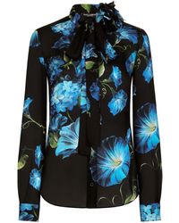 Dolce & Gabbana - Chemise en soie à fleurs - Lyst