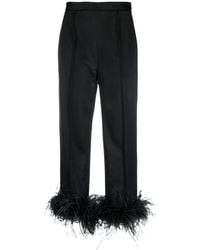 Styland - Feather-trim Cropped Trousers - Lyst
