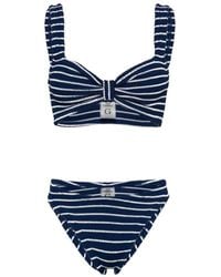 Hunza G - Bonnie Striped Shirred Bikini - Lyst