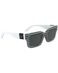 KARL LAGERFELD - Striped Rectangle-Frame Sunglasses - Lyst