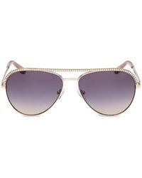 Guess - Crystal-Embellished Pilot-Frame Sunglasses - Lyst