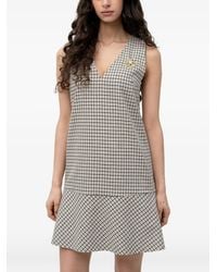 HUGO - Mini Checked V-Neck Dress - Lyst