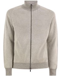 Peserico - Ribbed Zip-Up Wool Cardigan - Lyst
