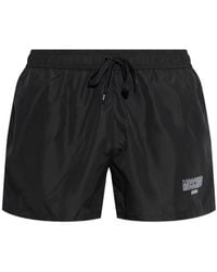 Moschino - Logo-Print Drawstring Swim Shorts - Lyst