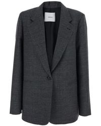 Grifoni - Houndstooth-Pattern Wool Single-Breasted Blazer - Lyst
