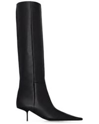 Saint Laurent - Kniehohe Stiefel Mit Spitzer Kappe - Lyst