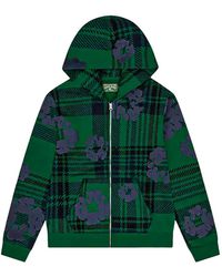 DENIM TEARS - Geruite Hoodie Met Rits - Lyst