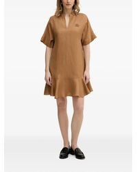 KARL LAGERFELD - Robe Courte À Col V Et Volants - Lyst