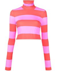 Cynthia Rowley - Striped Roll Neck Knitted Top - Lyst