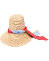 Maje - Raffia Tie-Fastening Hat - Lyst