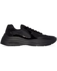 Prada America's Cup Leren Sneakers - Zwart