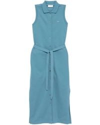 Lacoste - Long Stretch Mini Piqué Polo Dress - Lyst