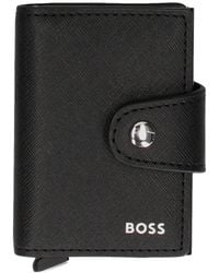 BOSS - Snap-Button Leather Wallet - Lyst