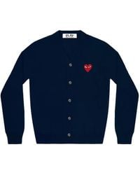 COMME DES GARÇONS PLAY - Heart-Patch V-Neck Cardigan - Lyst