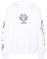Givenchy - Logo-embroidered Cotton Hoodie - Lyst