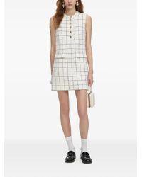 Self-Portrait - Check Boucle Lace Trim Mini Dress - Lyst