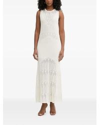 Liu Jo - Pointelle-Knit Ribbed Maxi Dress - Lyst