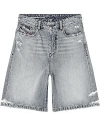 DIESEL - Distressed denim shorts - Lyst