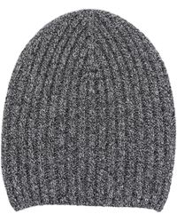 Barrie - Mélange-effect Ribbed-knit Cashmere Beanie - Lyst