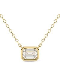 Diamond Essentials - Emerald-Cut Diamond Necklace - Lyst