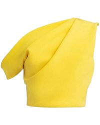 Gemy Maalouf - Asymmetrical Crepe Top - Lyst