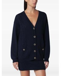 Alessandra Rich - Pointelle-Knit Button-Up Cardigan - Lyst