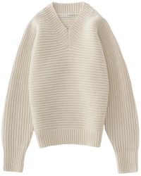 Studio Nicholson - Jersey Kern De Canalé Con Cuello En V - Lyst