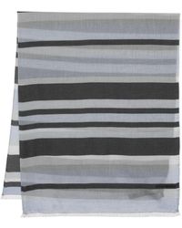 Emporio Armani - Stripe-print Frayed Scarf - Lyst