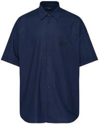 Balmain - Overhemd Met Geborduurd Logo En Korte Mouwen - Lyst
