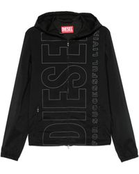 DIESEL - Logo-Print Hooded Jacket - Lyst